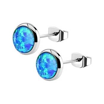 Šperky4U ocelové náušnice s opálem NB2-OP05