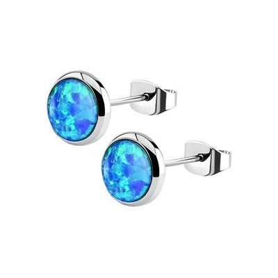 Šperky4U ocelové náušnice s opálem NB2-OP05