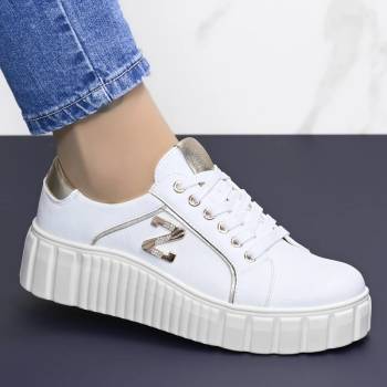 Ежедневни дамски обувки A18091-2 White