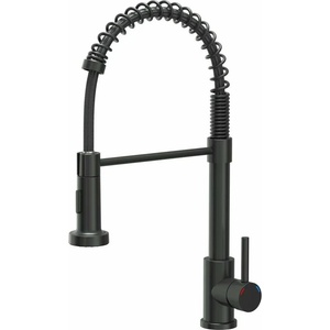 Quadron Кухненски смесител с разтегателен душ Quadron Pop Salma, въглеродно черно покритие (52137BLM)