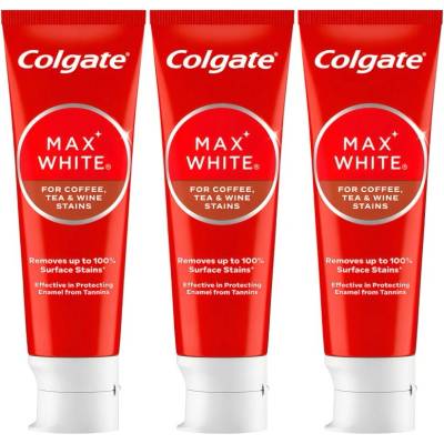 Colgate Max White Coffee Tea Wine 3 x 75 ml