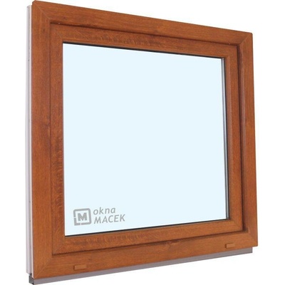 KÖMMERLING Plastové okno - 70 AD, 1500x1500 mm, OS, zlatý dub pravé (OSp), čiré, zlatý dub/bílá