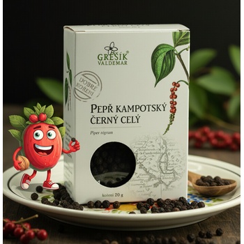 Grešík Pepř kampotský černý celý 20 g