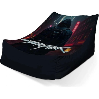 Sablio Sedací vak Lounge Cyberpunk 2077 Pohled do města 80 x 95 x 50 cm