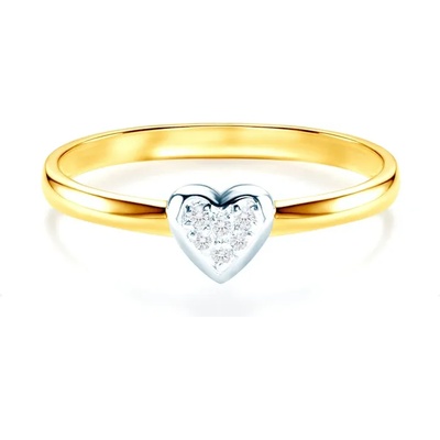 SAVICKI Годежен пръстен със сърце: двуцветно злато. диамант