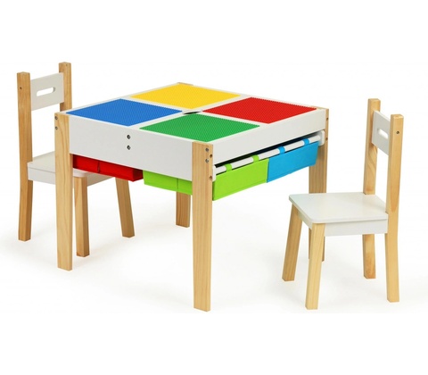 EcoToys sada dětského stolku s židlemi barevná