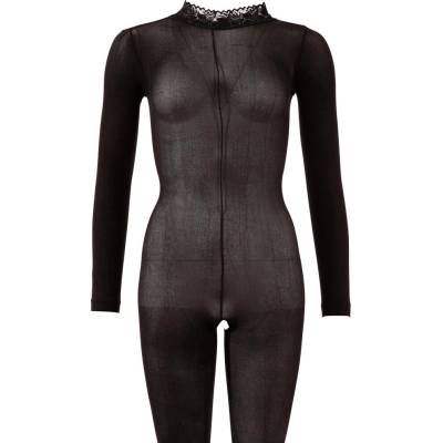 Cottelli Fantasy Catsuit černý, průhledný, krajka