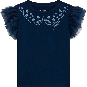 Guess Тениска с къс ръкав Guess - С къдрички, тъмносиня, 12 м (20261-K6RI25-K6YW4-G7HR-12M)