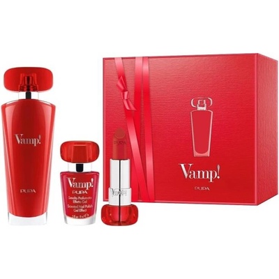 PUPA Pupa Комплект Vamp! Red - Парфюмна вода, Лак за нокти и Червило, 50 + 9 ml + 3.5 g