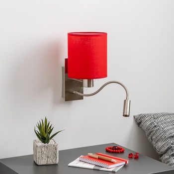 Brilagi - LED Аплик NUBILA 1xE27/25W/230V + LED/3W хром/червен (BG1556K)