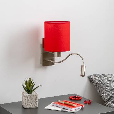 Brilagi - LED Аплик NUBILA 1xE27/25W/230V + LED/3W хром/червен (BG1556K)