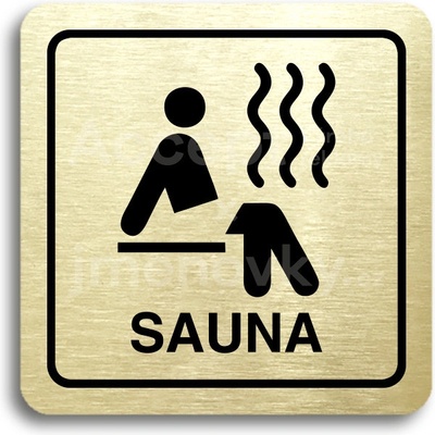 ACCEPT Piktogram sauna - zlatá tabulka - černý tisk
