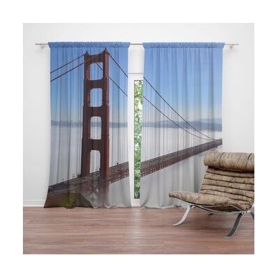 Sablio Závěsy Golden Gate v mlze: 2 ks - 140x250 cm - Sablio
