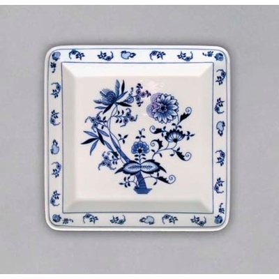Cibulák Tanier plytký 4-hranný 21 cm originálny cibuľový porcelán