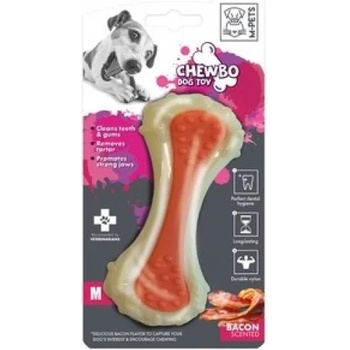 M-PETS Chewbo Choppy Bacon Scented - дентална играчка кокал бекон, размер М 13, 7x4, 8x3, 1 cm, Белгия - 10634516