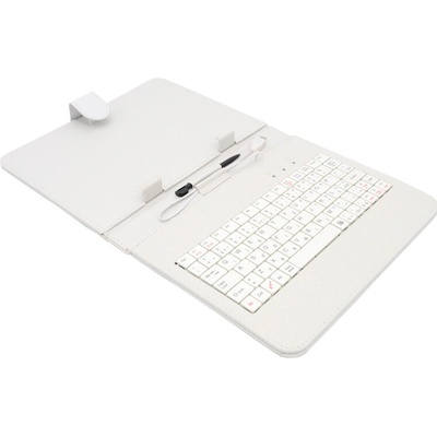 Kožené puzdro AIREN AiTab 2 s USB klávesnicou, 8", BIELE (rozloženie klávesov pre CZ/SK/DE/UK/US...)