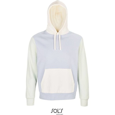 Sol's Collins Unisex mikina s kapuc. z bio bavlny modrá creamy