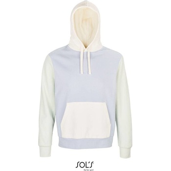 Sol's Collins Unisex mikina s kapuc. z bio bavlny modrá creamy