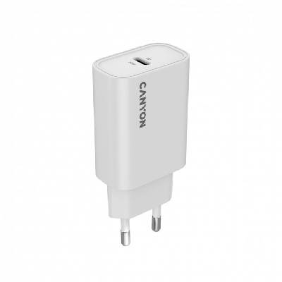 Зарядно устройство Canyon OnCharge 30CL, от контакт към USB C(ж), бяло, 30W (CNE-CHA30CLW)