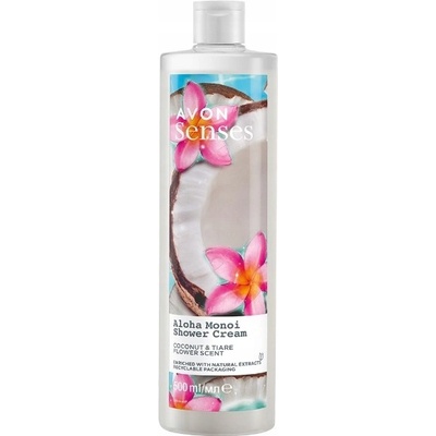 Avon Senses Aloha Monoi Kokos a Kvet Tahiti 500 ml krémový sprchový gél
