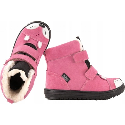 Mido Noster dětské kozačky přírodní kůže růžová