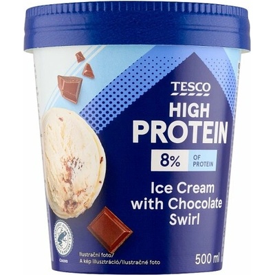 Tesco High Protein mliečny s vanilkovou príchuťou s čokoládovou polevou 500 ml