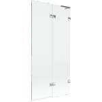 Mexen Lunar L двукратно сгъваем параван за вана, десен, 90 x 150 см, прозрачен, хром - 897L-090-100-01-00-P (897L-090-100-01-00-P)