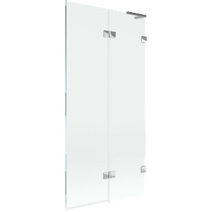 Mexen Lunar L двукратно сгъваем параван за вана, десен, 90 x 150 см, прозрачен, хром - 897L-090-100-01-00-P (897L-090-100-01-00-P)