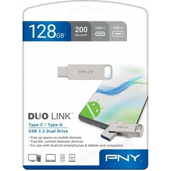 Image 1 of PNY Duo-Link 128GB USB 3.2 P-FDI128DULINKTYC-GE