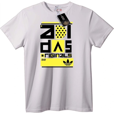 NOONEBRAND Тениска Adidas 1949 геометрична - L, White