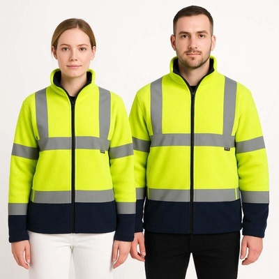 PortWest bunda F301 Hi-Vis fleece dvoubarevná Žluto-navy