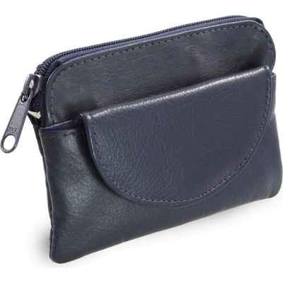 Modrá kožená se zipovou a klopnovou kapsičkou 619 0365 97