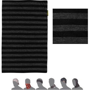 Sensor tube šátek merino wool černá/šedá