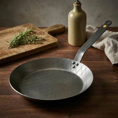 de Buyer Oceľová panvica na steaky Mineral B Element 24 cm