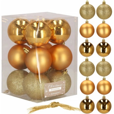 SPRINGOS Vianočné banky zlaté mix 6cm sada 12ks