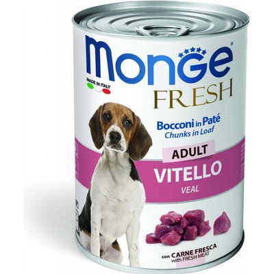 Monge Fresh Adult paštéta a kúsky s teľacím 400 g