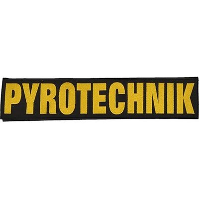 NAVYS Nášivka PYROTECHNIK velká ČERNÁ se žlutou nití