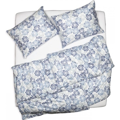 SCANquilt Obliečky jersey maroko biela modrá sivá 140x200 70x90