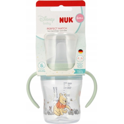 NUK Fľaša na učenie pitia s náustkom proti vyliatiu Perfect Match 150 ml Kubko