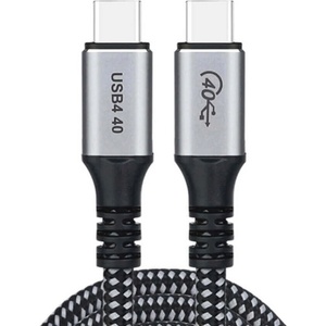 Choetech Здрав USB4 кабел с въжена оплетка и дисплей, за устройства с USB-C порт - Choetech XCC-1040 USB4 USB-C to USB-C Cable 240W (120 см) (черен) (XCC-1040)