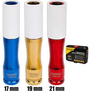 Topmaster Professional Вложки удължени ударни 17, 19 и 21 мм, 1/2" шестостен, Topmaster - 3 бр. в куфарче (338808)