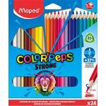 Maped Комплект цветни моливи, триъгълни, MAPED "ColorPeps Strong", 24 различни цвята 862724 (862724)