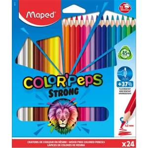 Maped Комплект цветни моливи, триъгълни, MAPED "ColorPeps Strong", 24 различни цвята 862724 (862724)