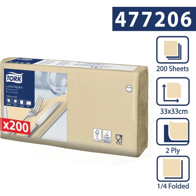 Tork servítky 1/4 sklad 2V 32,6x33cm Advanced Lunch žltá