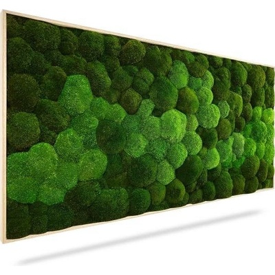 Machový obraz DUO Natural Green, 160x60cm, drevený čierny rám