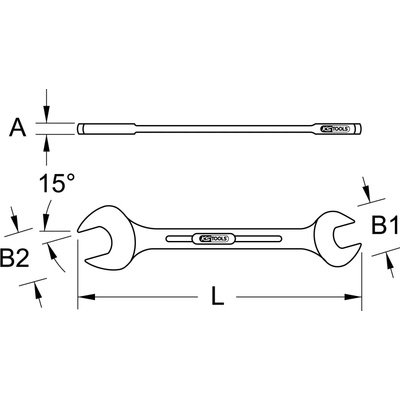 KS Tools Obojstranný vidlicový kľúč 16 - 18 mm 964.2209
