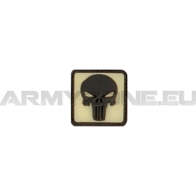 Gumová nášivka Jackets to Go Punisher - bílá-černá