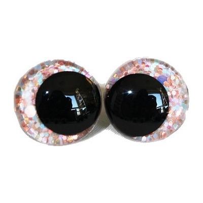 Oči bezpečnostní třpytivé šilhavé - 14mm, pastelová