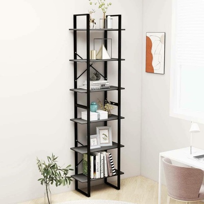 vidaXL Úložný regál 60 x 30 x 210 cm kompozitní dřevo [806519] Barva: Šedá