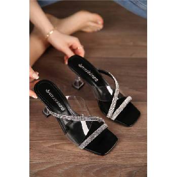 Moda Trend Дамски чехли с ток - Черни 299615 (299615_Черно)